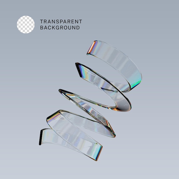 Psd glazen regenboogspiraalbuis met dispersie-effect 3d-weergave