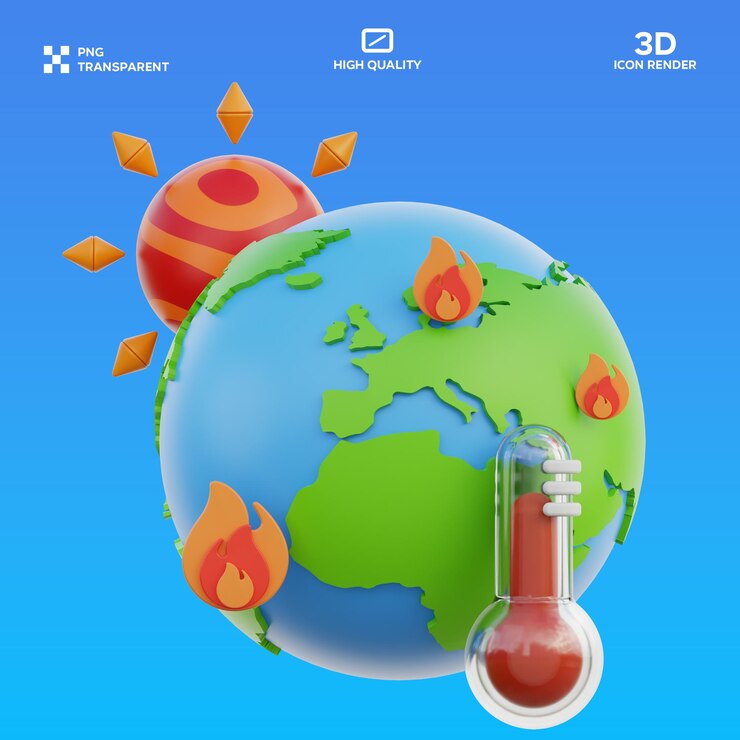 PSD psd глобальное потепление 3d иллюстрация