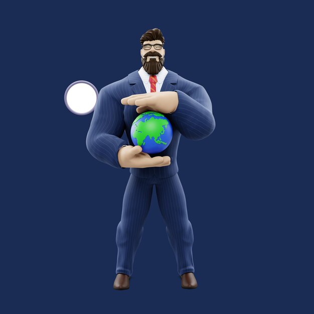 PSD psd globe_holding man