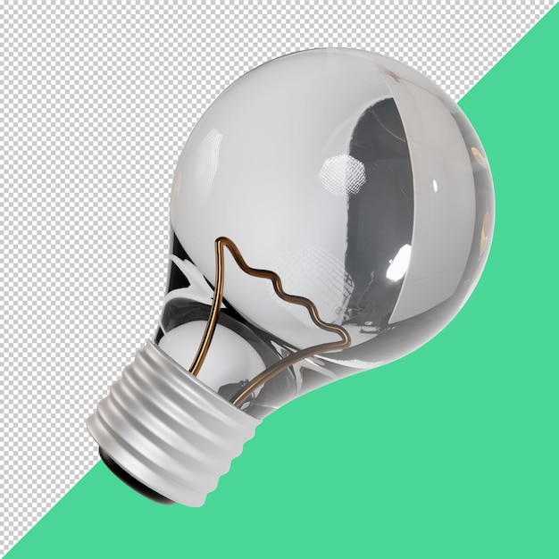 PSD gloeilamp 3d render illustratie