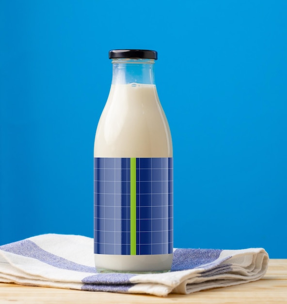 PSD psd glossy plastic milk bottle packaging mockup