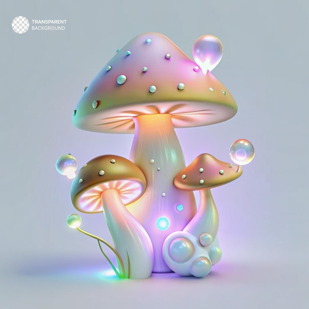 PSD psd 빛나는 그라디언트 모양 마법 버섯