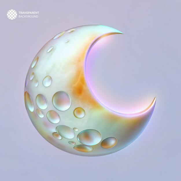 PSD psd glowing gradient shapes moon