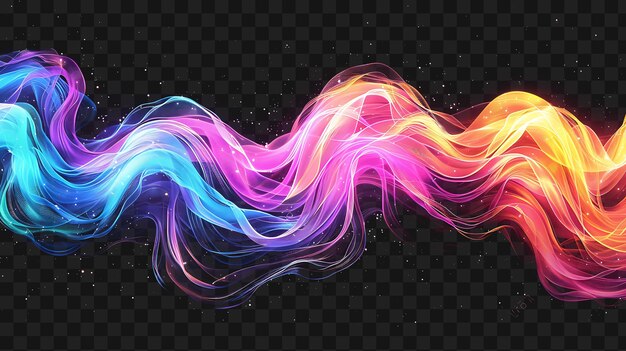 PSD psd of glowing transparent noodles tangled and entwined noodle stra y2k glow neon outline design