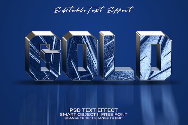 PSD psd gold 3d style editable text effect