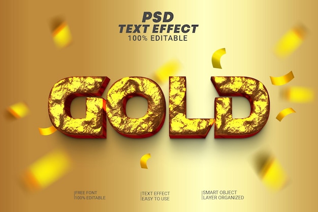 PSD psd gold 3d text style effect