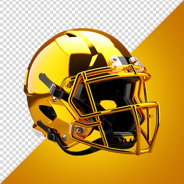 Psd gold color 3d rendering van een voetbalhelm