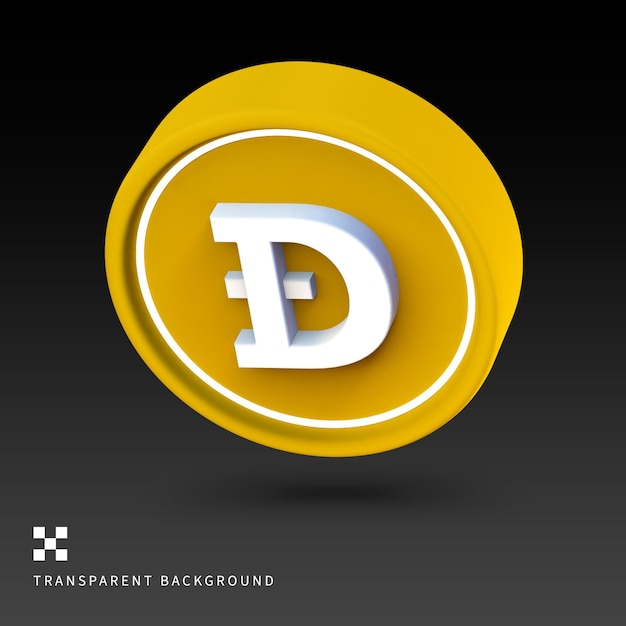 PSD psd gold doge coin 3d illustration