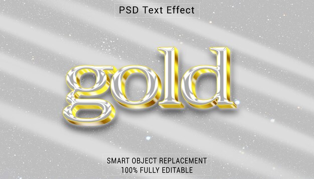 PSD effetto stile di testo del logo psd gold
