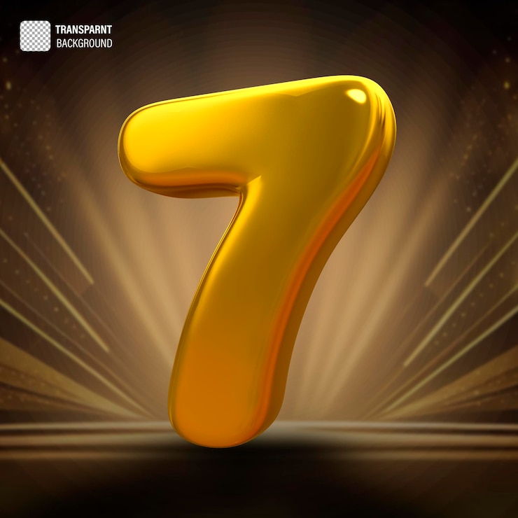 PSD psd gold number 7 luxury 3d