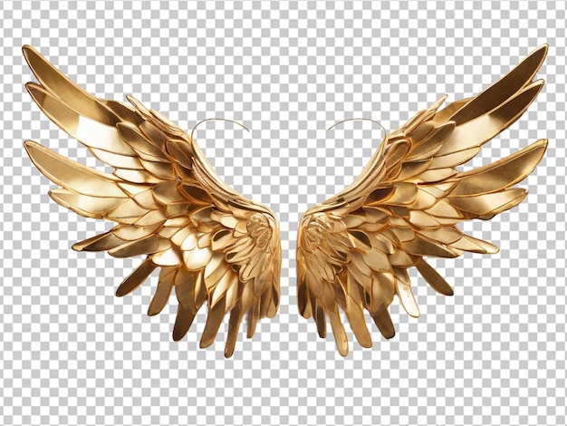 PSD psd of a gold wings on transparent background