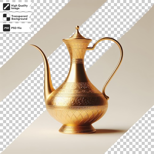 PSD psd golden aftabeh persian toilet wash jug decorative antique rare qajar water jug ewer brass pitche