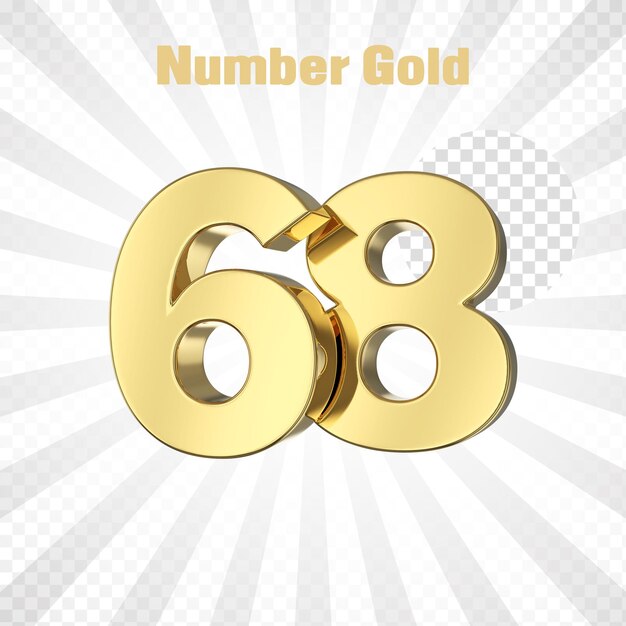 psd a golden alphabet letter 68 with a gold background