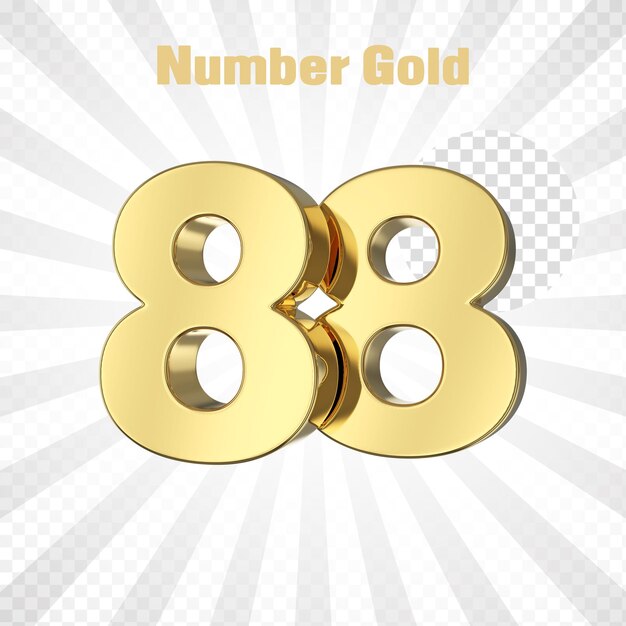 psd a golden alphabet letter 88 with a gold background