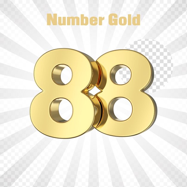 PSD psd a golden alphabet letter 88 with a gold background