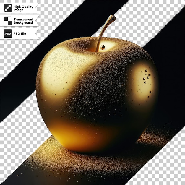 PSD psd golden apple on transparent background