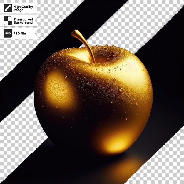 PSD psd golden apple on transparent background