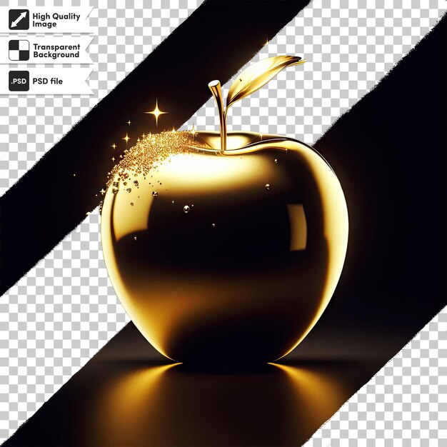 PSD psd golden apple on transparent background