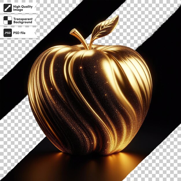 PSD psd golden apple on transparent background