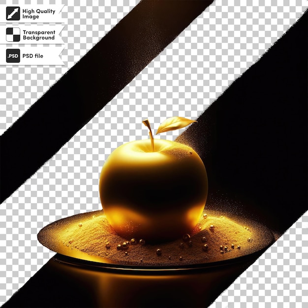 PSD psd golden apple on transparent background