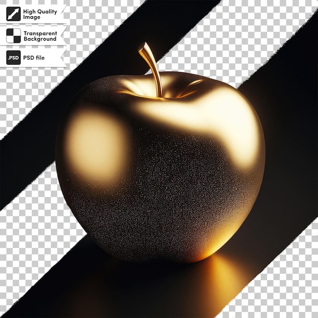 PSD psd golden apple on transparent background