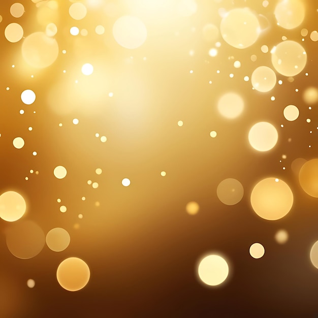 psd golden bokeh background with glowing light particles blurred effect