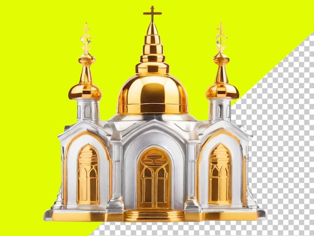 PSD psd of golden church on transparent background