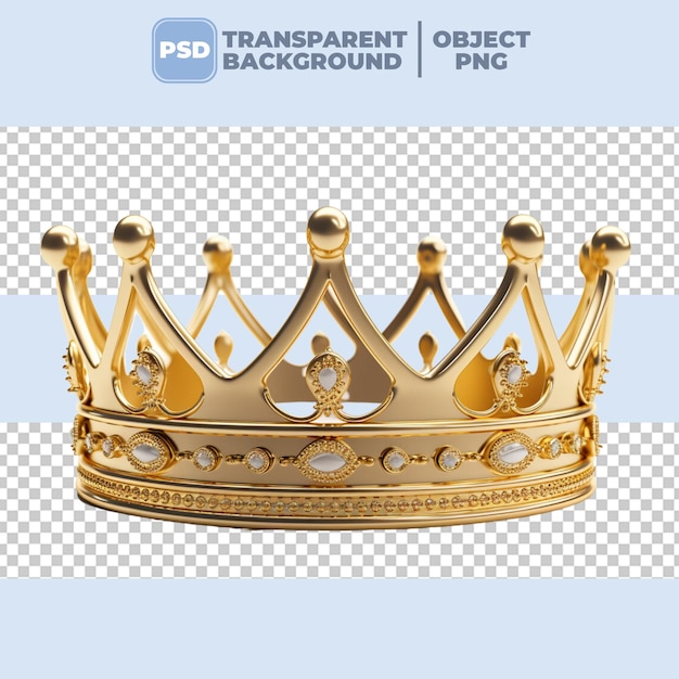 PSD psd golden crown isolated on transparent background png
