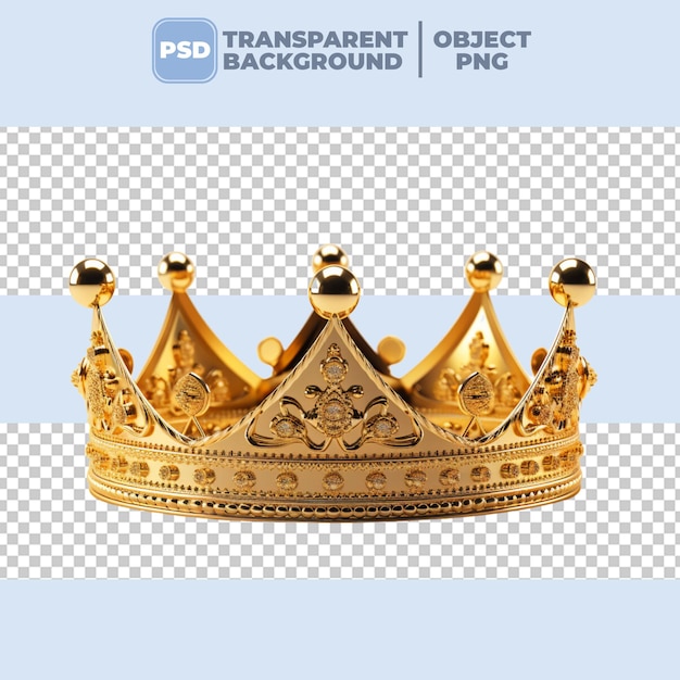 PSD psd golden crown isolated on white background png