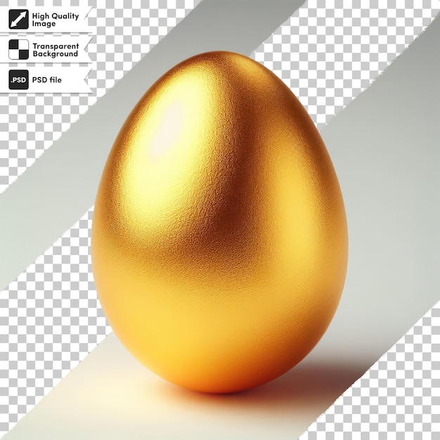 Psd golden egg on transparent background with editable mask layer