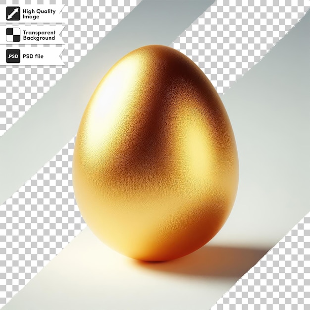 Psd golden egg on transparent background with editable mask layer
