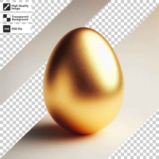 Uovo d'oro psd su sfondo trasparente con strato di maschera modificabile