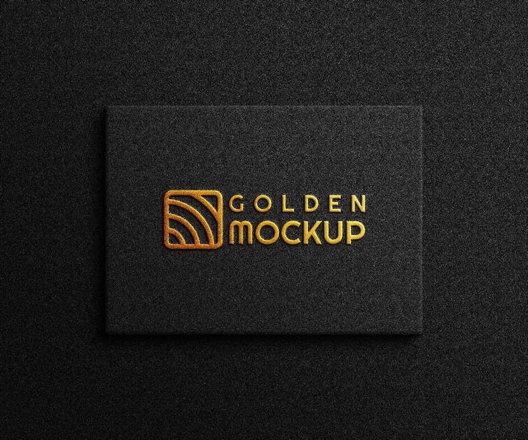 Premium PSD | Psd golden embossed logo mockup