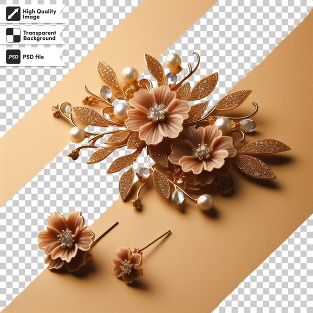 PSD psd golden flower on transparent background