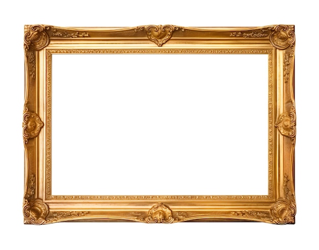 Psd golden frame transparent background