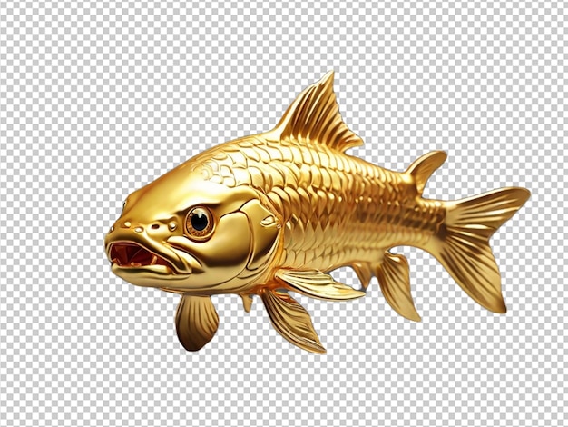 Psd of a golden mahseer fish on transparent background