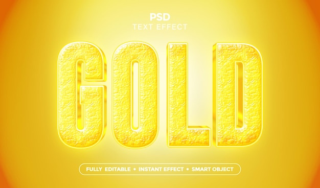 PSD psd golden textured text effect 3d