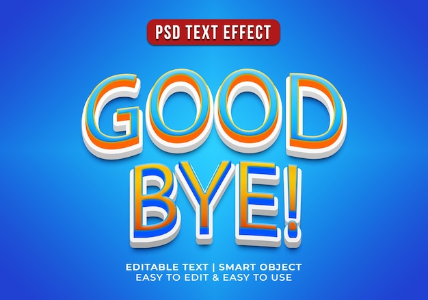 Psd good bye editable psd text effect