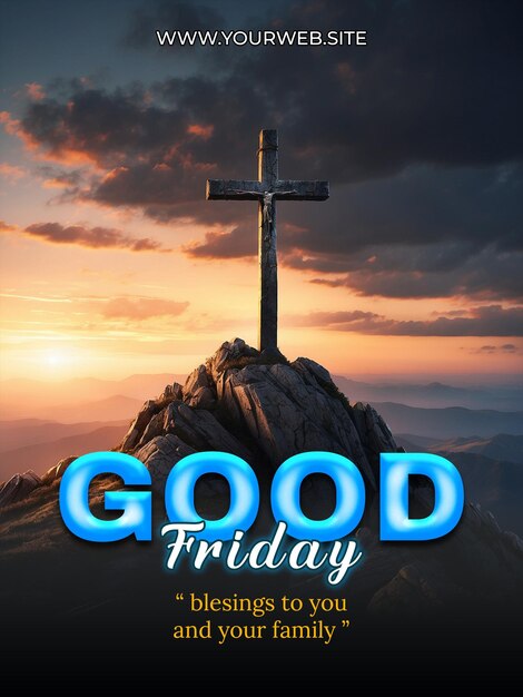 PSD psd good friday social media poster design template