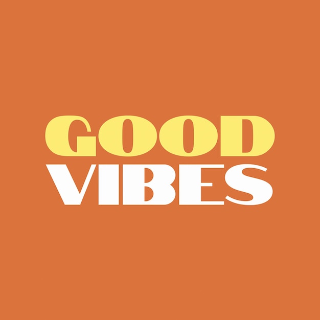 PSD 소셜 미디어 및 인스타그램 포스트 템플릿을위한 psd good vibes 타이포그래피 디자인