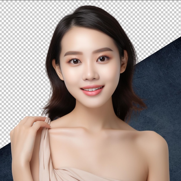 PSD psd gorgeous woman with perfect skin on transparent background