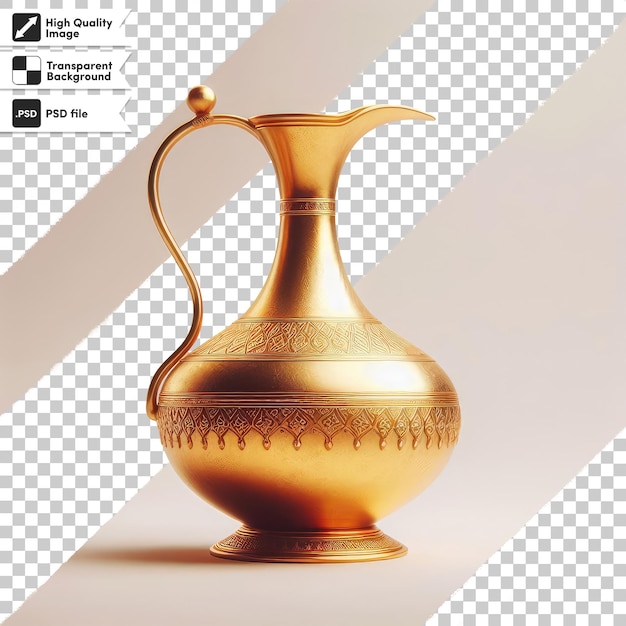 Psd gouden aftabeh perzische toilet wash jug decoratieve antieke zeldzame qajar water jug ewer messing pitche
