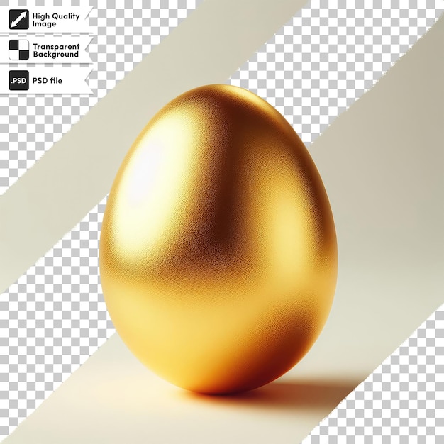 Psd gouden ei op doorzichtige achtergrond met bewerkbare maskerlaag