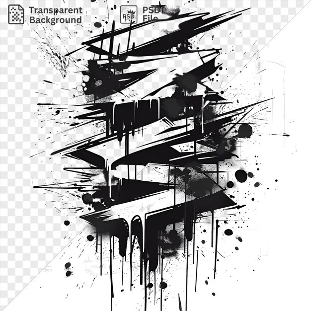 Psd graffiti ink tags vector symbol street black and white graffiti on a isolated background