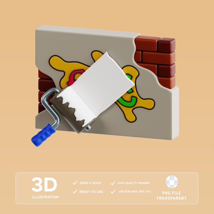 PSD psd 涂鸦删除 3d 插图
