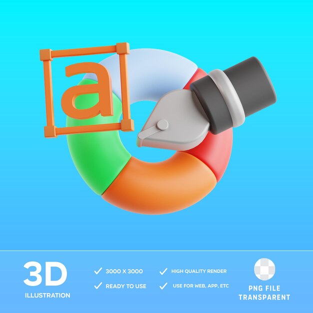PSD graficzny projektant 3D Ilustracja