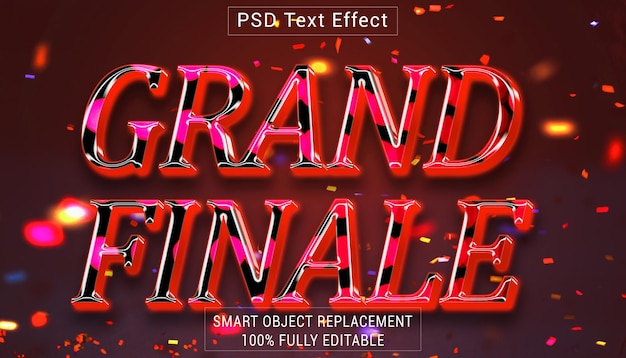 PSD effetto stile di testo del logo psd grand finale