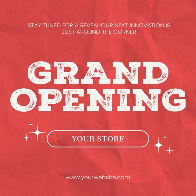 PSD psd grand opening with red background instagram post template