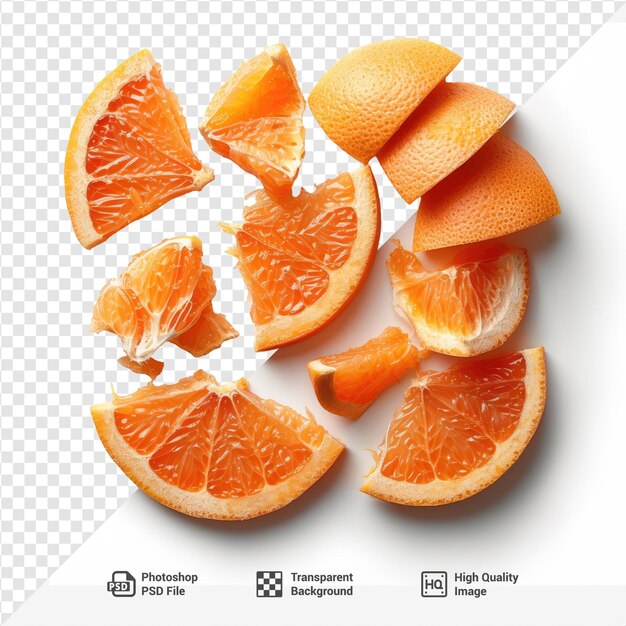 PSD psd grapefruit peels citrus isolated on a transparent isolated background