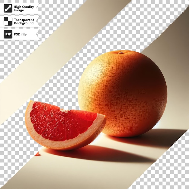 PSD grapefruit on transparent background